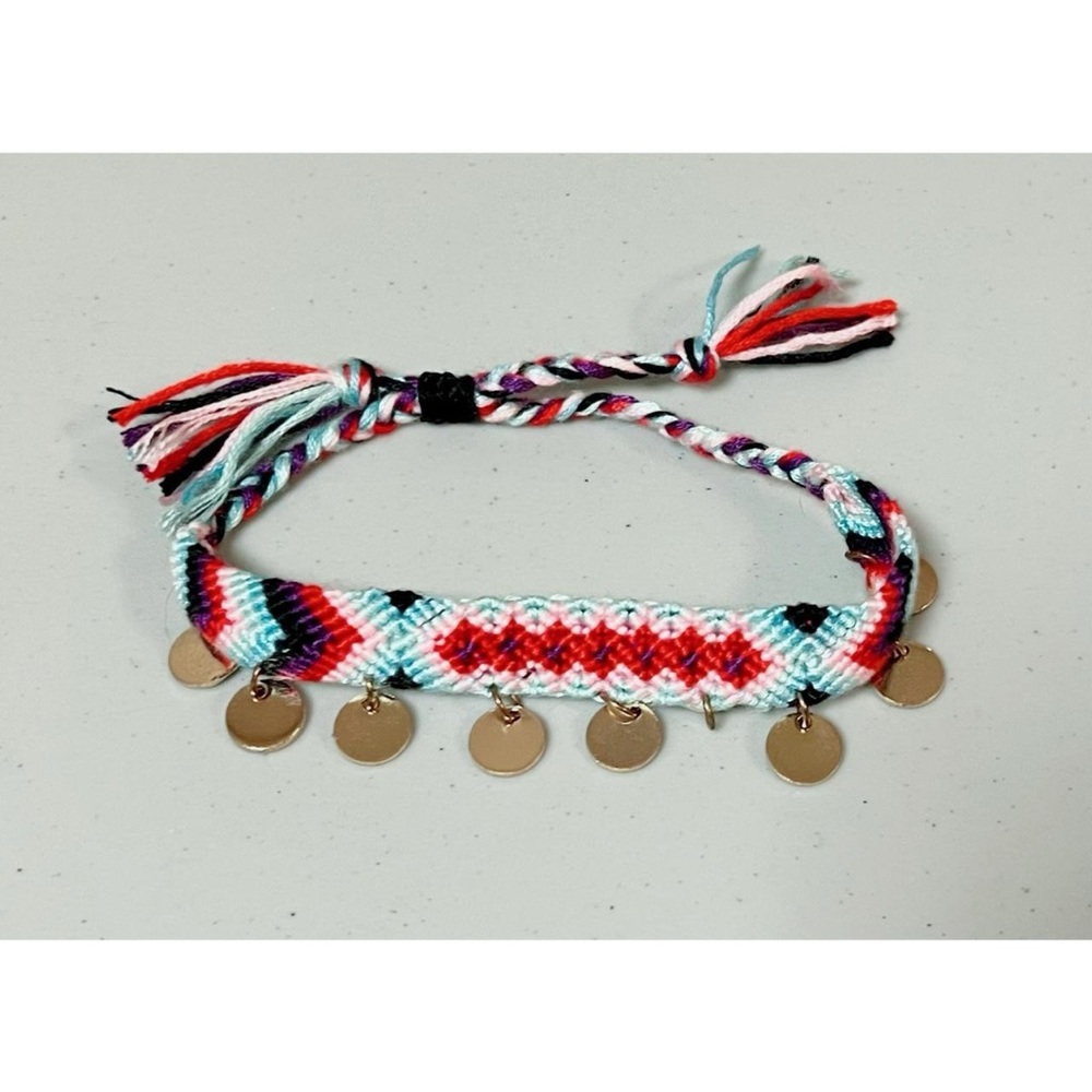 Pink Blue Geometric Braided Charm Anklet Ankle Bracelet Jewelry 💖✨ #jewelry